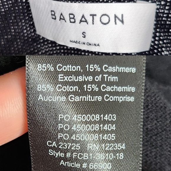 Aritzia Babaton Black Cotton Open Front Wrap Cardigan Size S - Picture 12 of 12